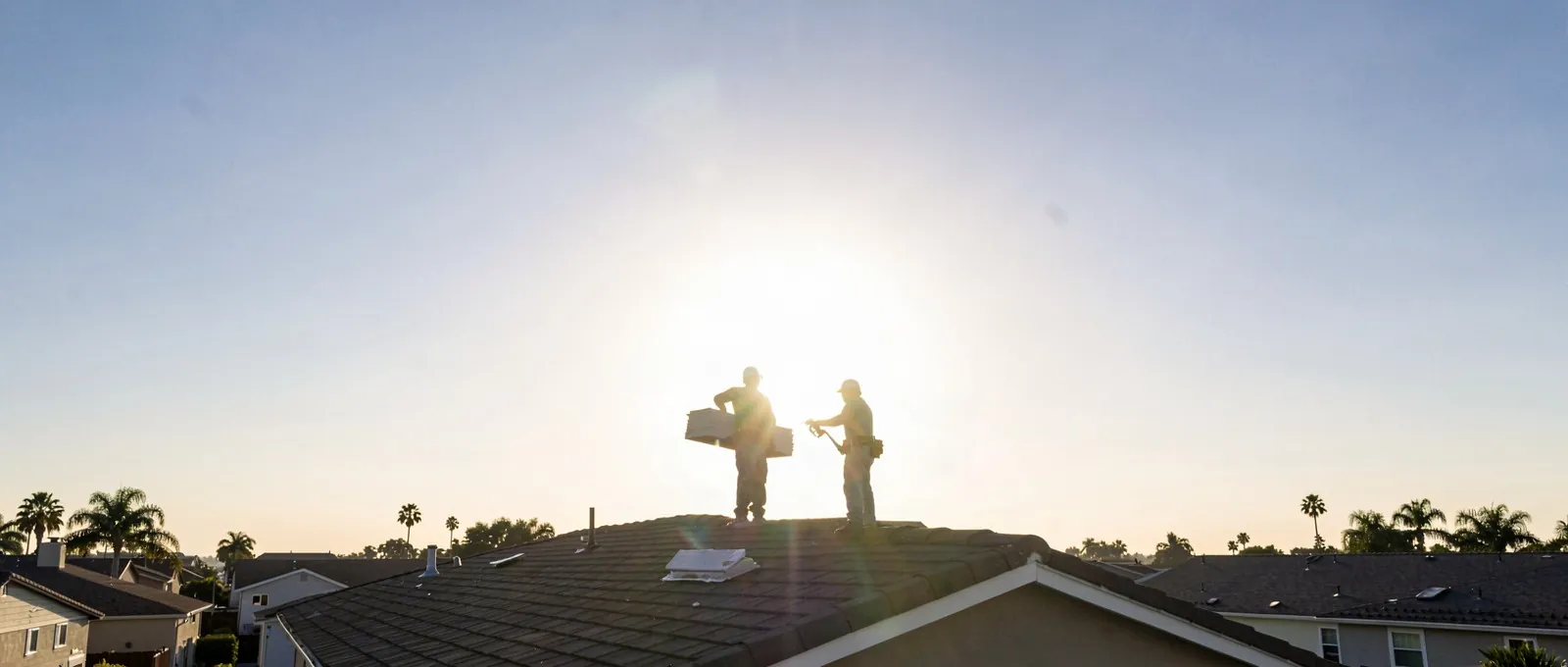 Roofing contractor on a job site in Bakersfield, CA